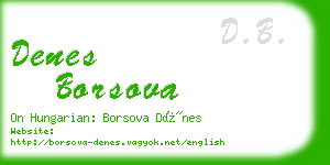 denes borsova business card